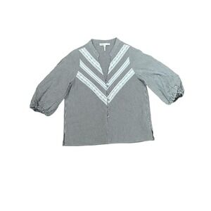 Maje Lalite Striped Top Lace Trime,‎ Size Small